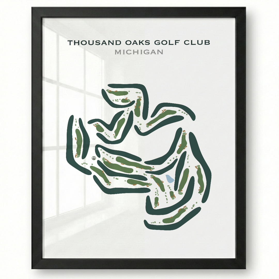 Thousand Oaks Golf Club, Michigan - Printed Golf Courses