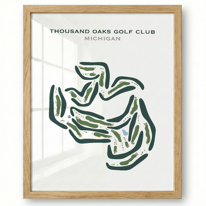 Thousand Oaks Golf Club, Michigan - Printed Golf Courses