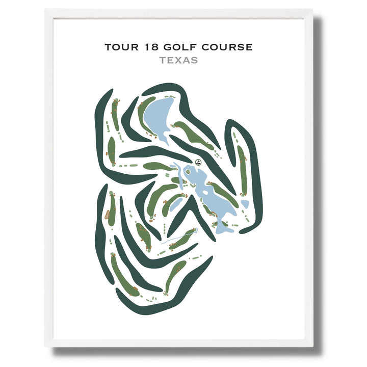 Tour 18 Golf Course, Texas - Printed Golf Courses