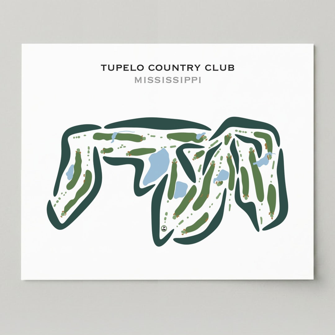 Tupelo Country Club, Mississippi - Printed Golf Courses