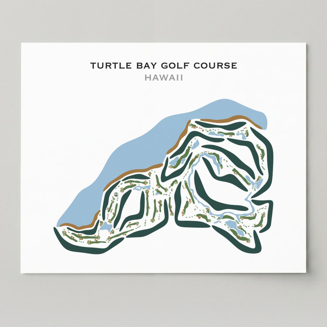 Turtle Bay Resort and Golf Club, Oahu, Hawaii - Printed Golf Courses
