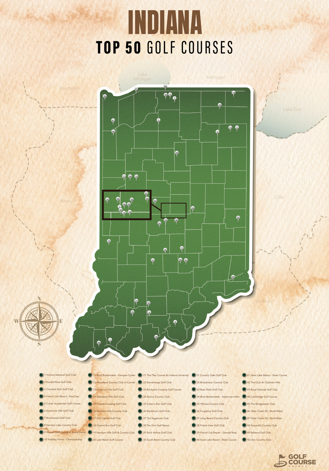 INDIANA TOP 50 GOLF COURSES