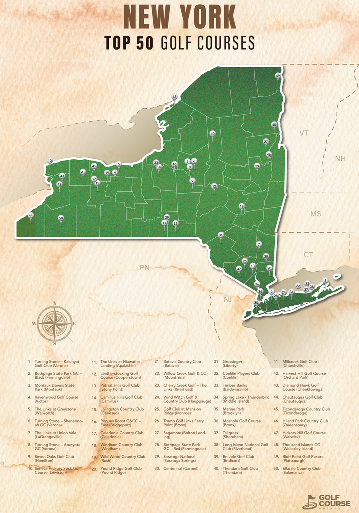 NEW YORK TOP 50 GOLF COURSES