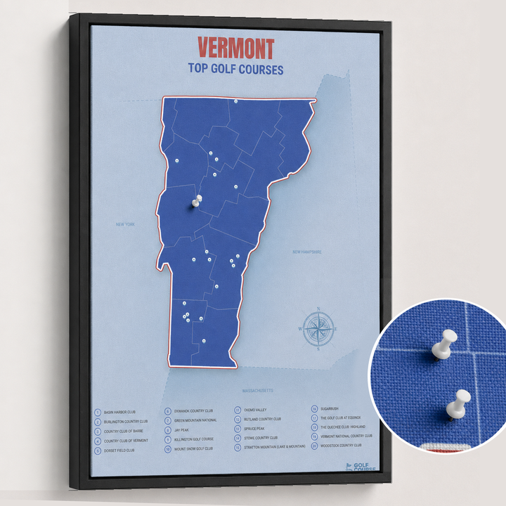 Map of Vermont Golf Courses