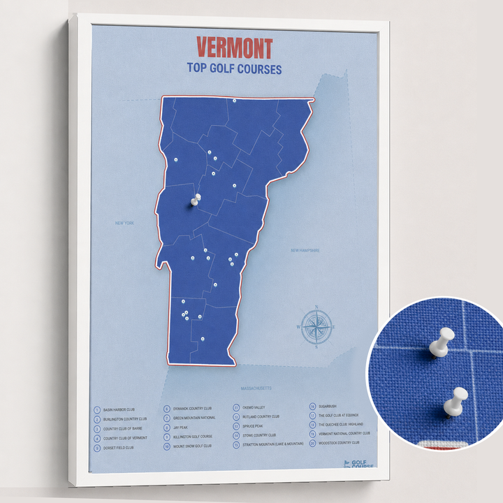Map of Vermont Golf Courses