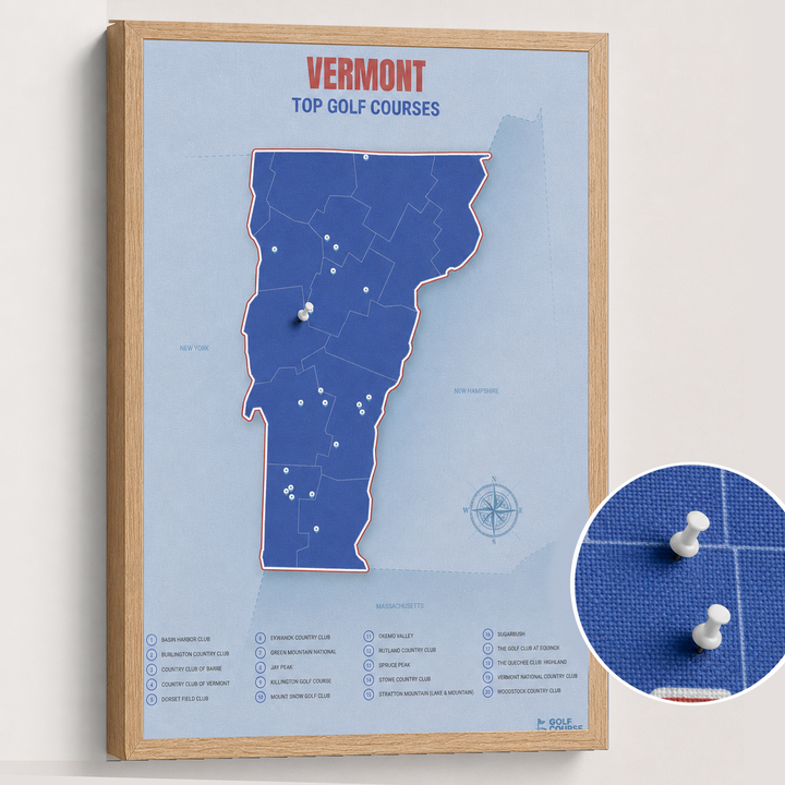 Map of Vermont Golf Courses
