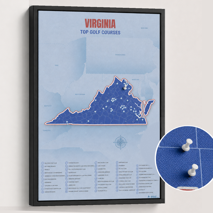 Map of Virginia Golf Courses
