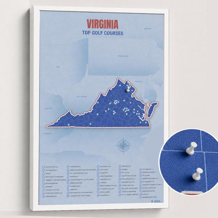 Map of Virginia Golf Courses