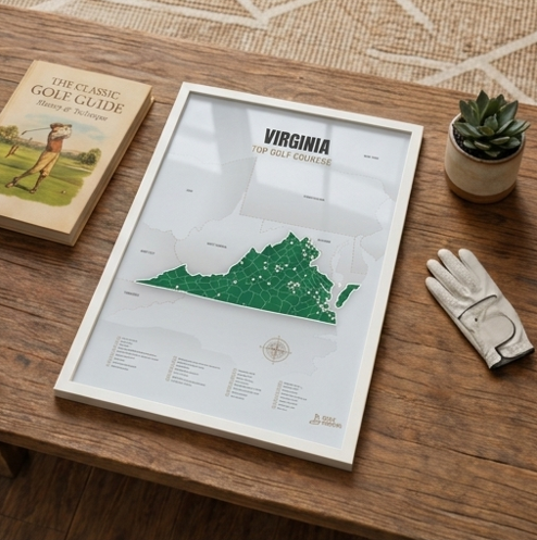 Virginia golf courses map in Green - Lifestyle Table