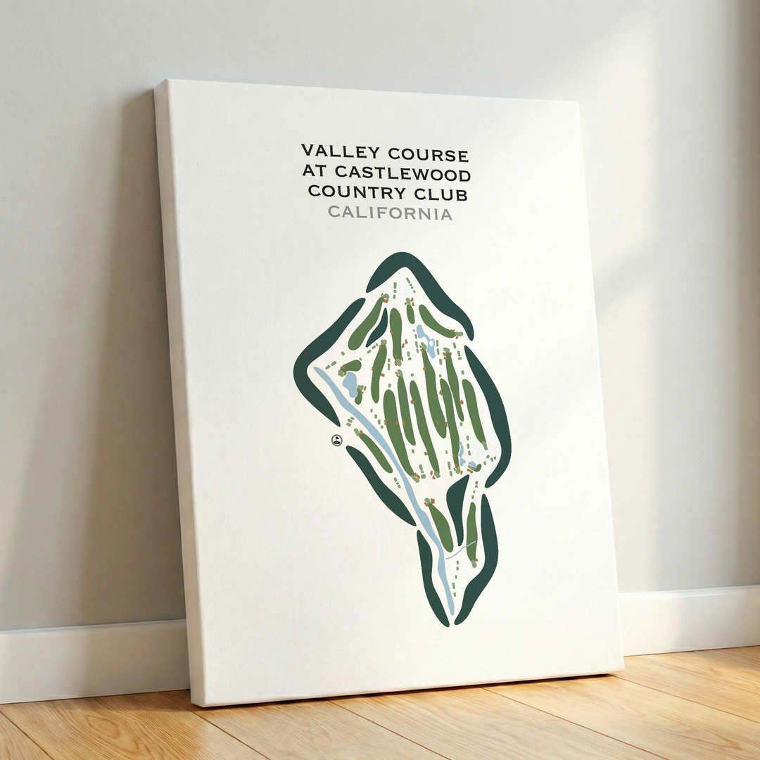 Valley Course at Castlewood Country Club, California - Printed Golf Courses