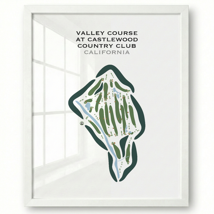 Valley Course at Castlewood Country Club, California - Printed Golf Courses