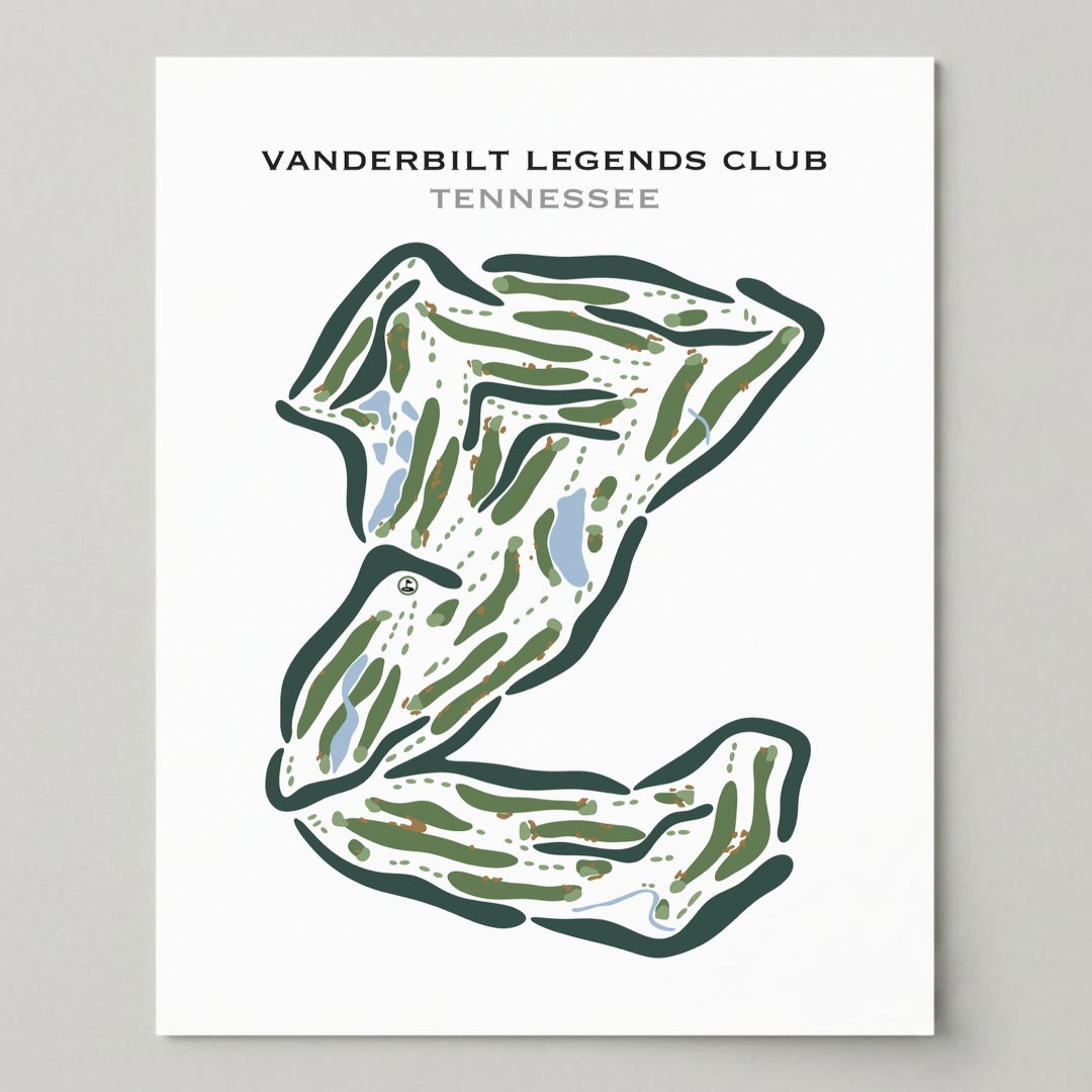 Vanderbilt Legends Club, Tennessee - Printed Golf Courses