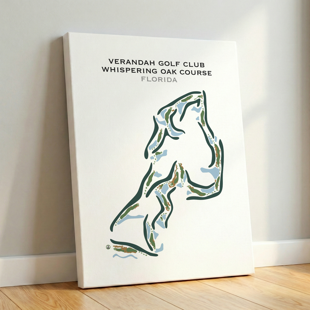Verandah Golf Club, Whispering Oak Course, Florida - Printed Golf Courses