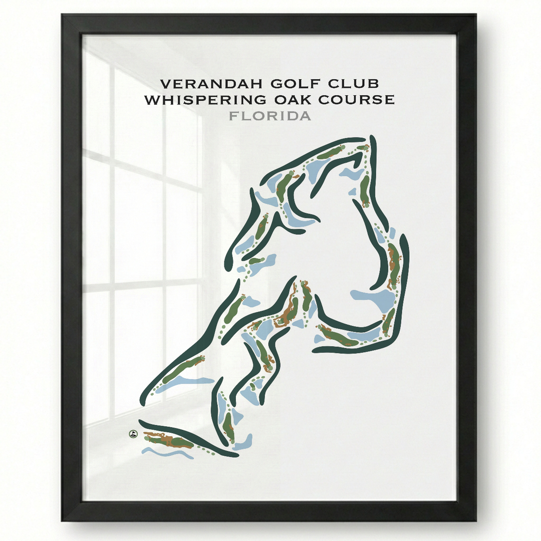 Verandah Golf Club, Whispering Oak Course, Florida - Printed Golf Courses