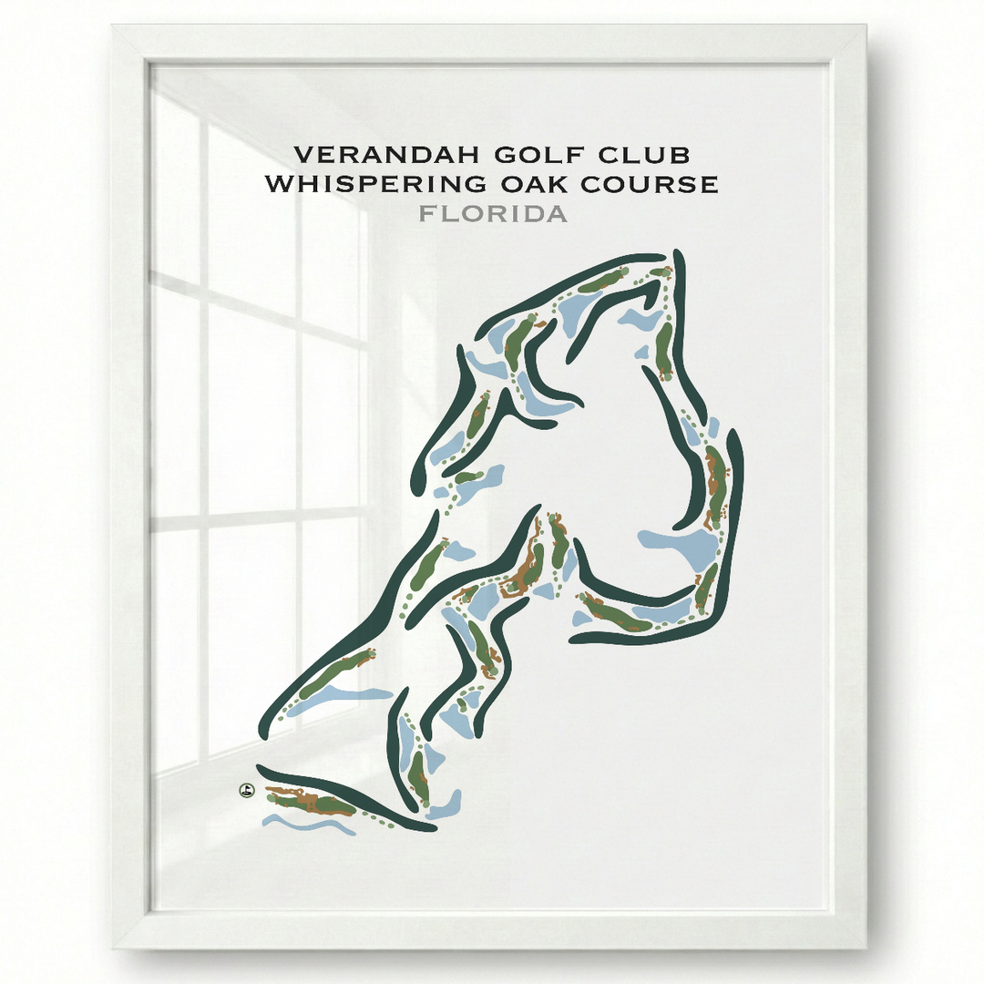 Verandah Golf Club, Whispering Oak Course, Florida - Printed Golf Courses