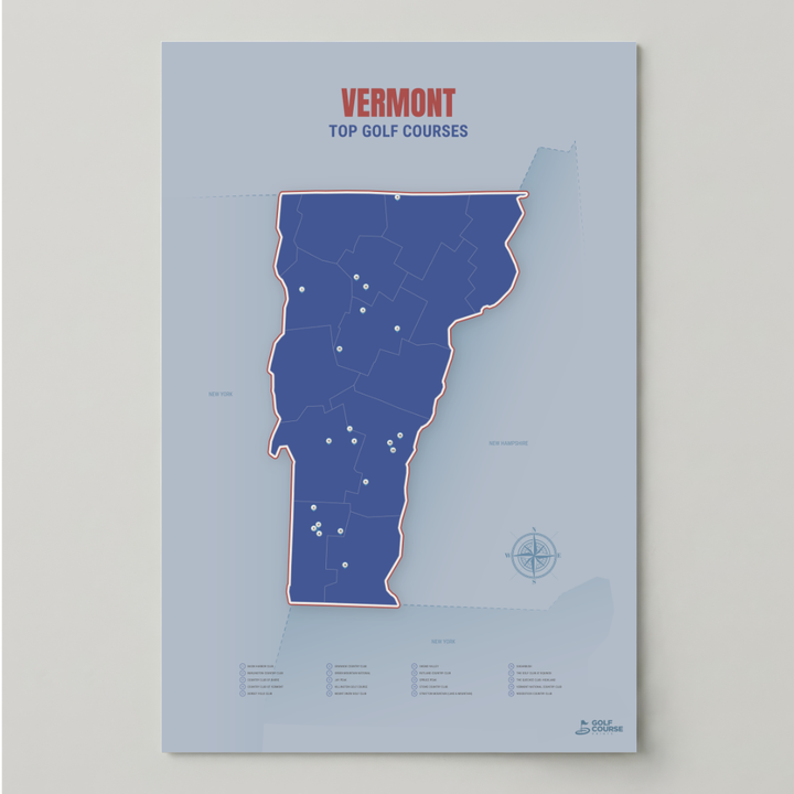Map of Vermont Golf Courses