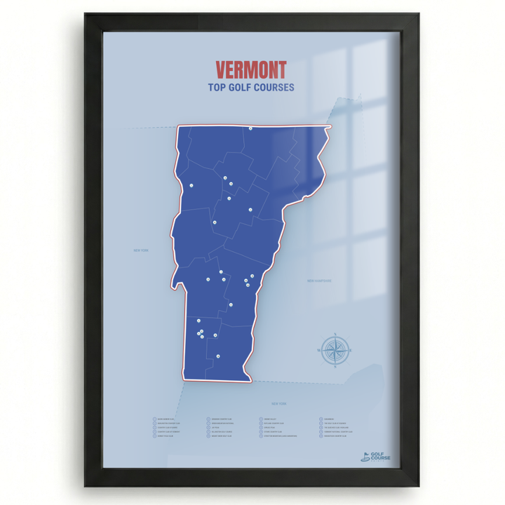 Map of Vermont Golf Courses