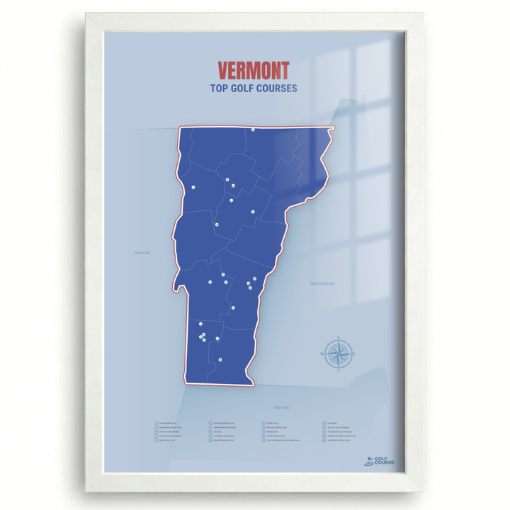 Map of Vermont Golf Courses
