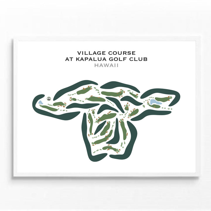 Village Course at Kapalua Golf Club, Hawaii - Printed Golf Courses