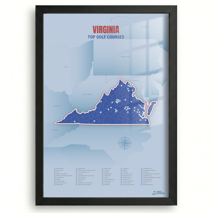 Map of Virginia Golf Courses
