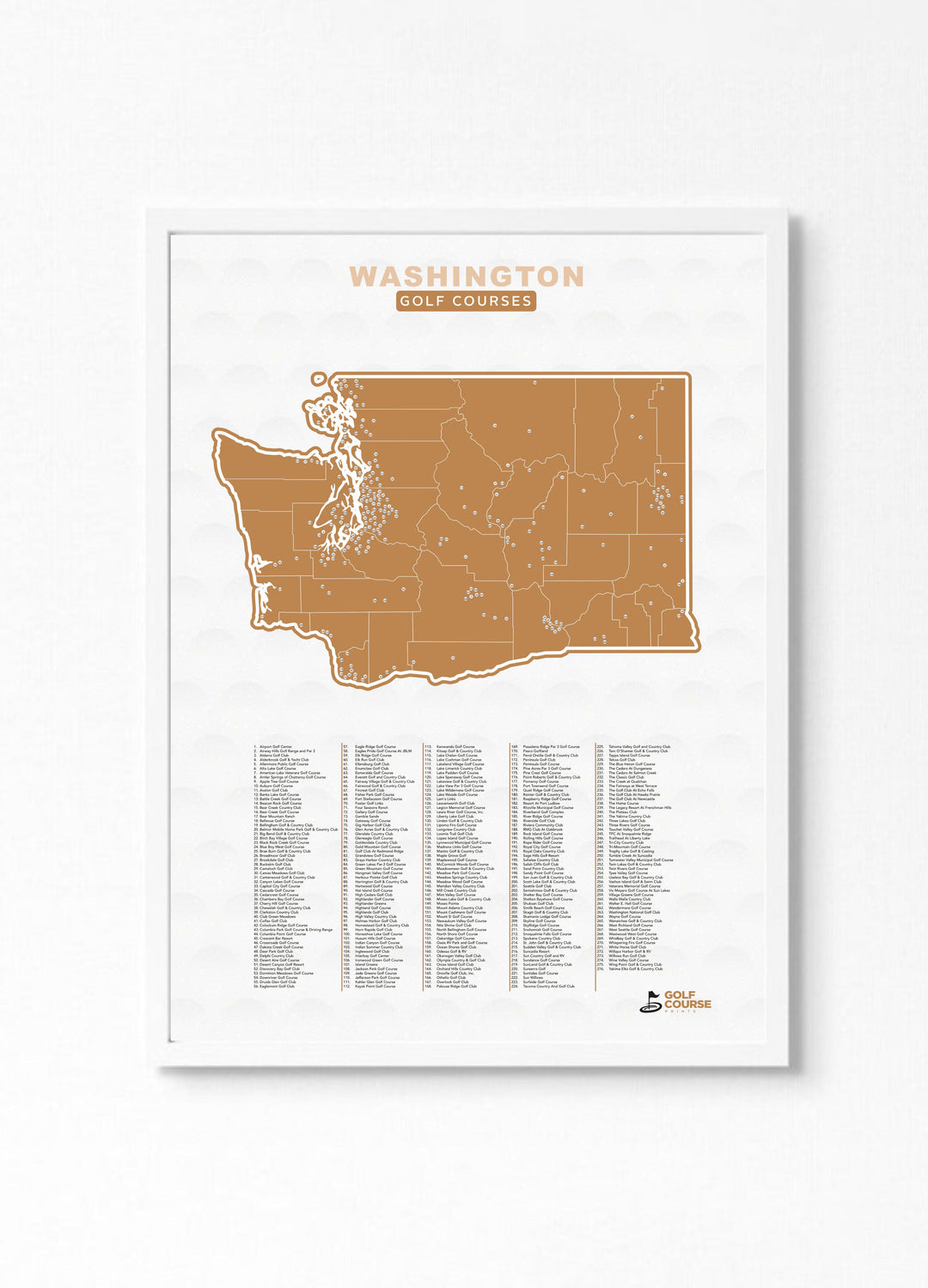 Map of Washington Golf Courses