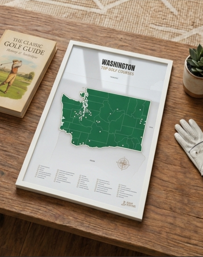 Washington golf courses map in Green - Lifestyle Table