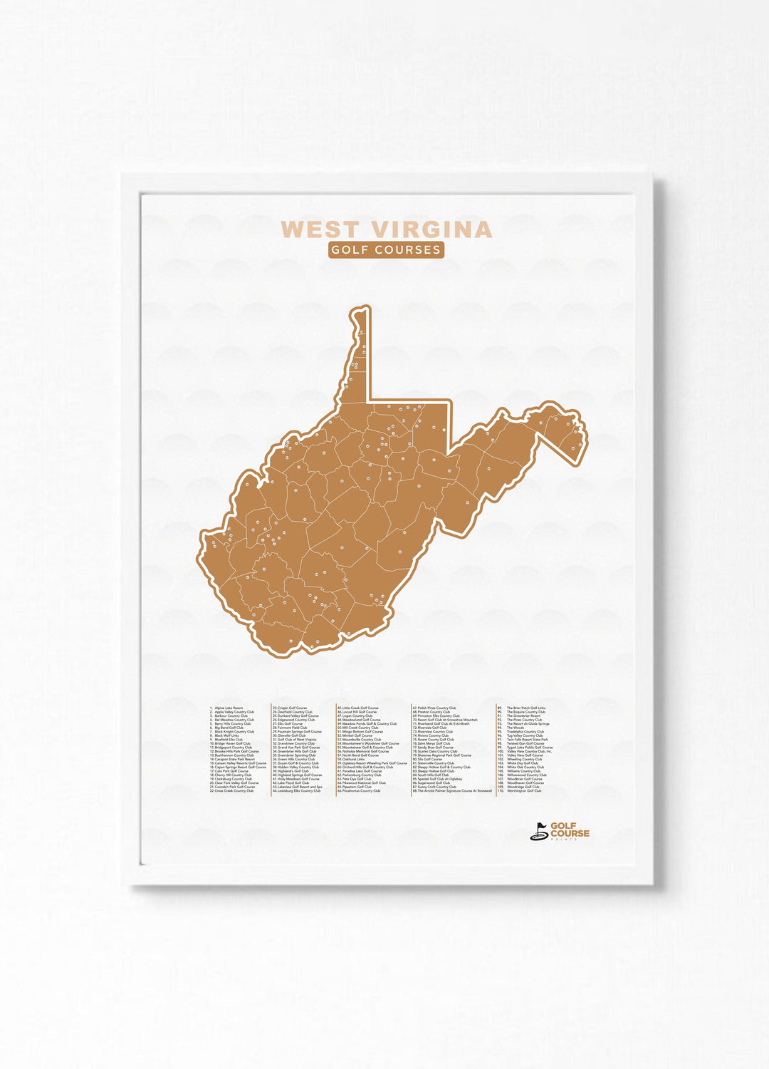 Map of West Virginia Golf Courses