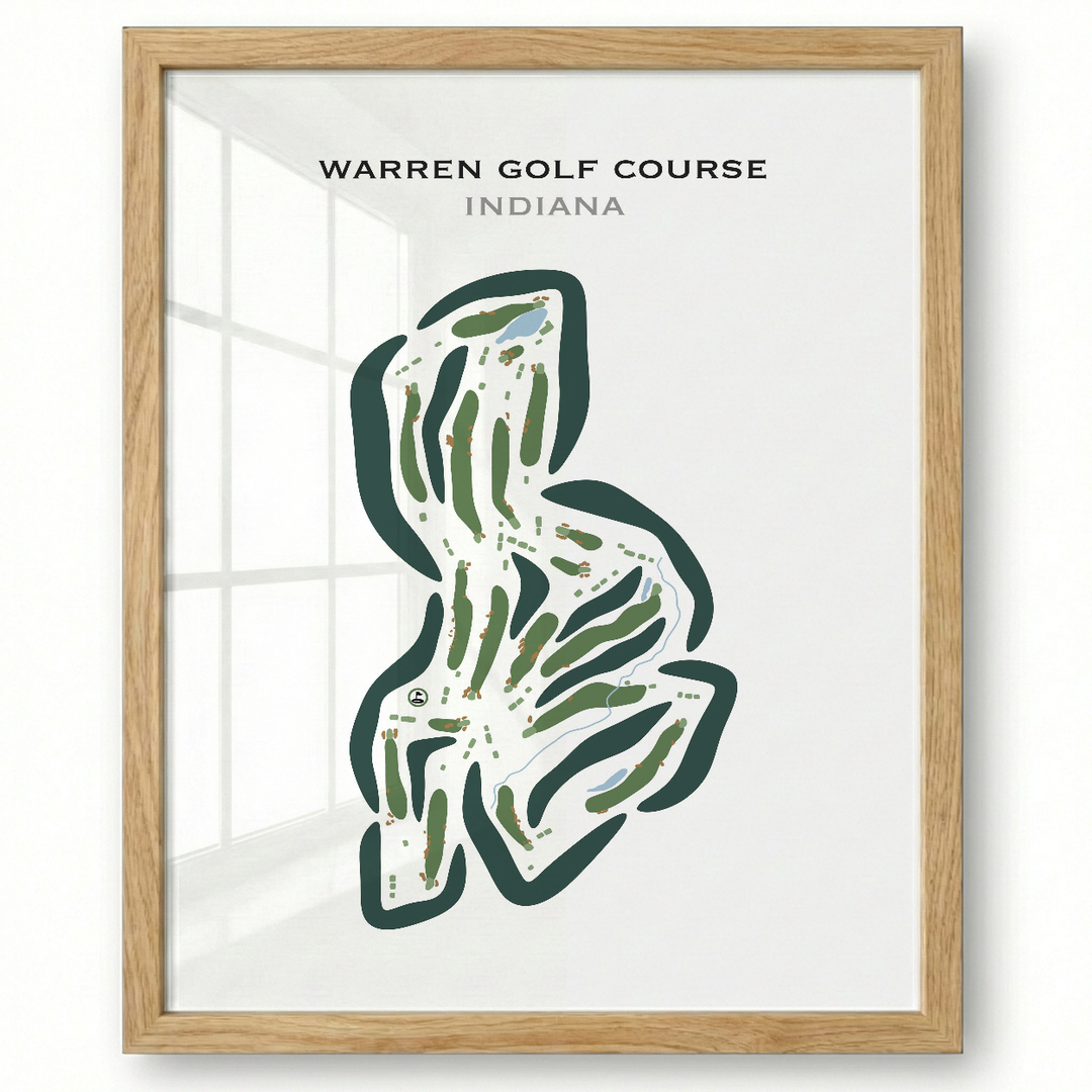 Warren Golf Course, Indiana - Printed Golf Courses