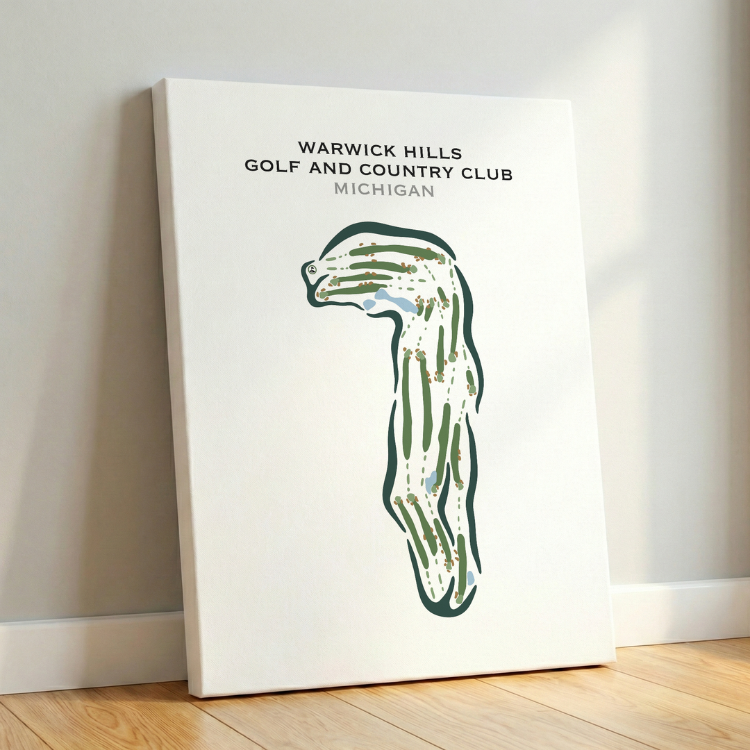Warwick Hills Golf & Country Club, Michigan - Printed Golf Courses