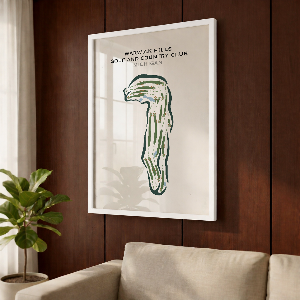 Warwick Hills Golf & Country Club, Michigan - Printed Golf Courses