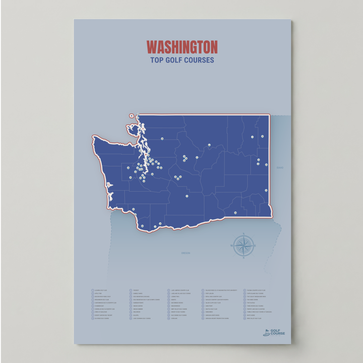 Map of Washington Golf Courses
