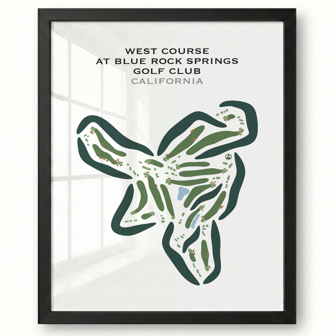 West Course at Blue Rock Springs Golf Course, California - Printed Golf Courses