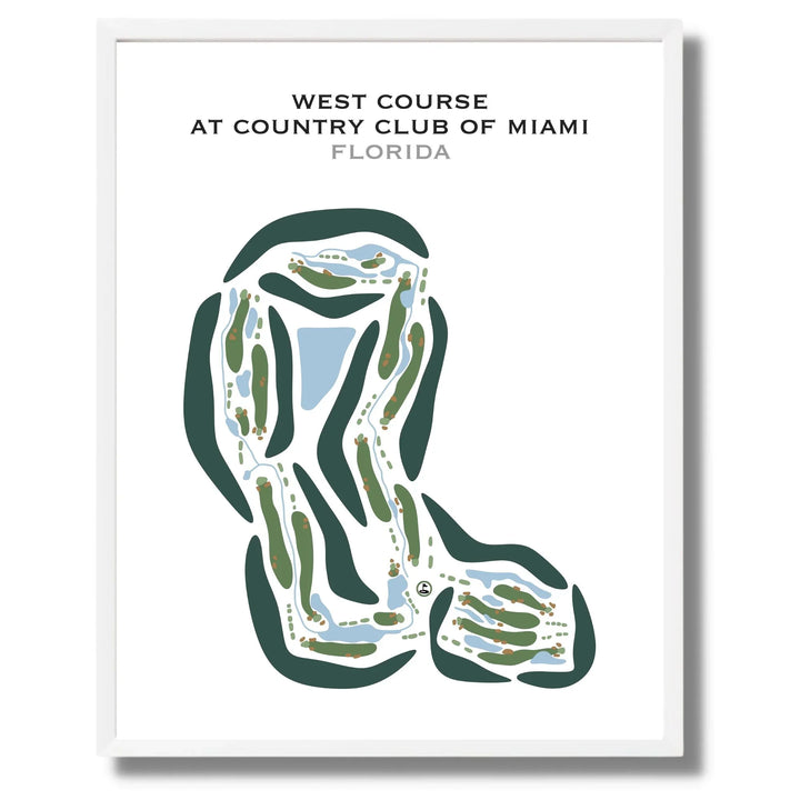 West Course at Country Club of Miami, Florida - Printed Golf Courses