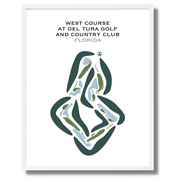West Course at Del Tura Golf & Country Club, Florida - Printed Golf Courses