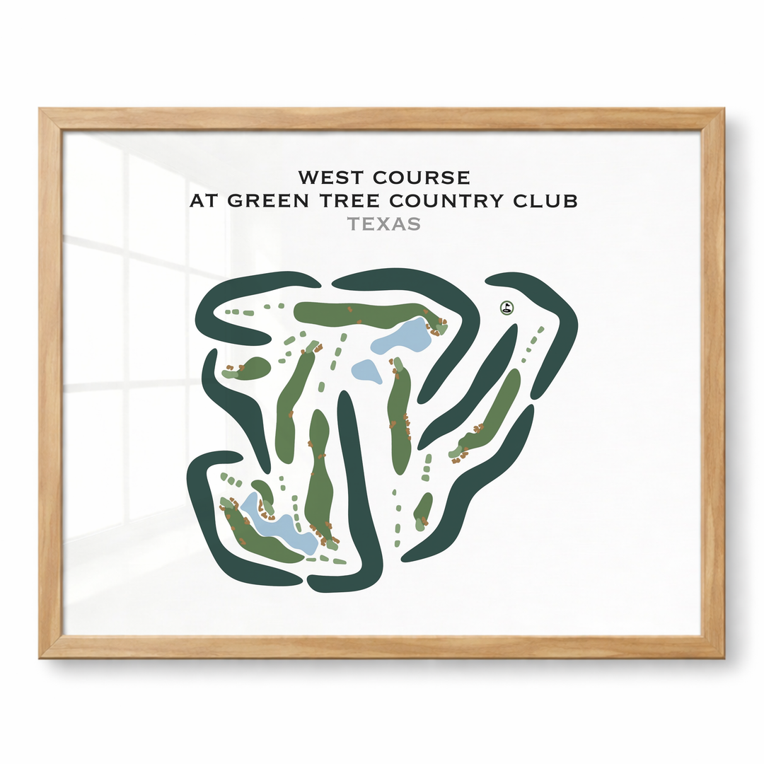 West Course at Green Tree Country Club, Texas - Printed Golf Courses