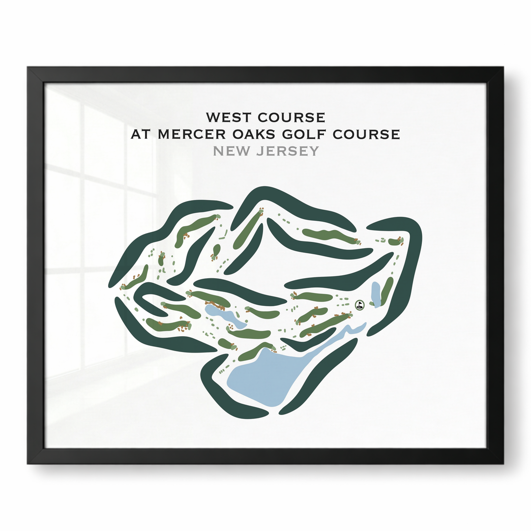 West Course at Mercer Oaks Golf Course, New Jersey - Printed Golf Courses