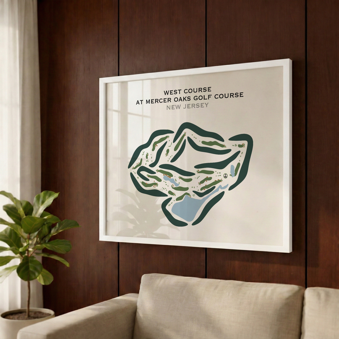 West Course at Mercer Oaks Golf Course, New Jersey - Printed Golf Courses
