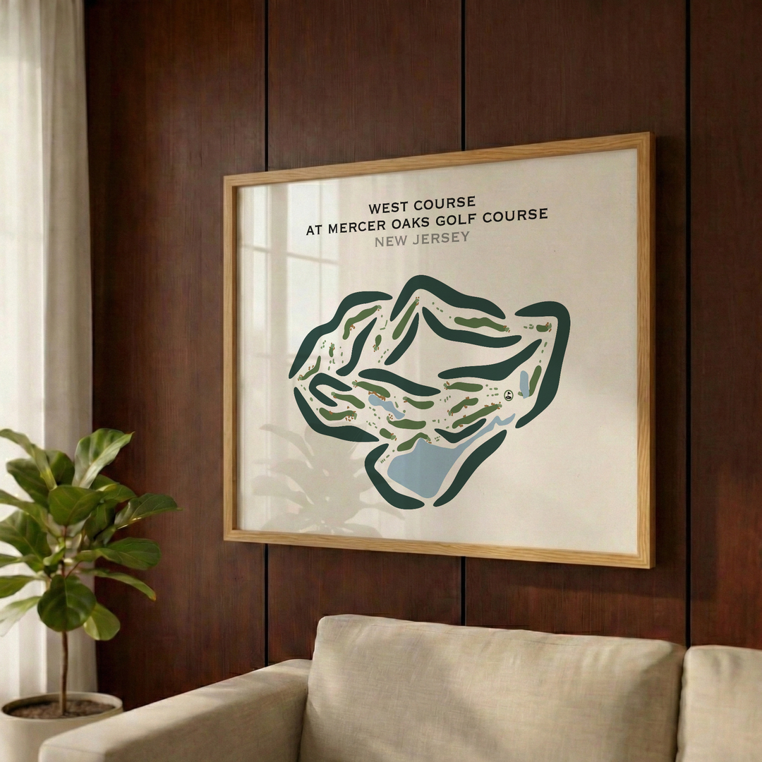 West Course at Mercer Oaks Golf Course, New Jersey - Printed Golf Courses