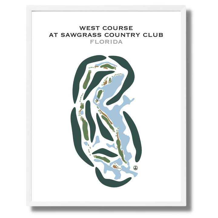 West Course at Sawgrass Country Club, Florida - Printed Golf Courses