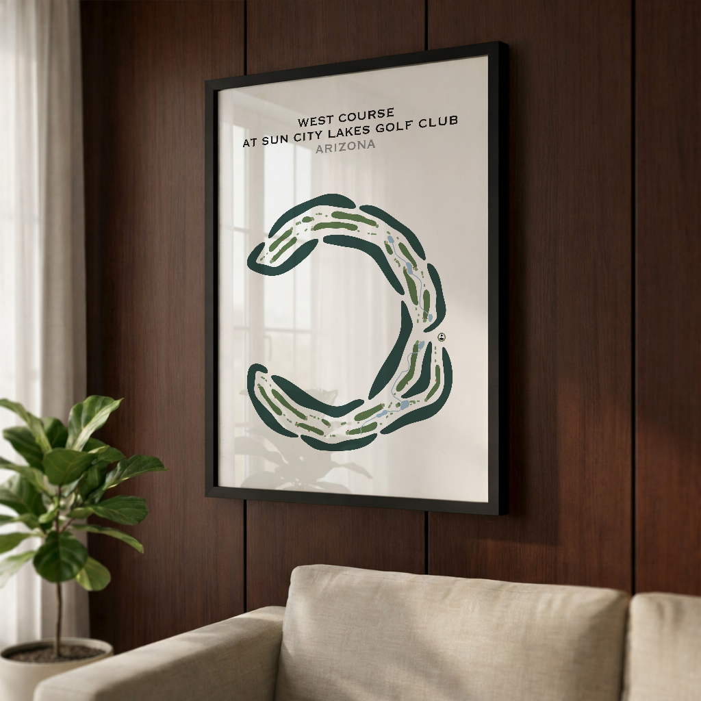 West Course at Sun City Lakes Golf Club, Arizona - Printed Golf Courses