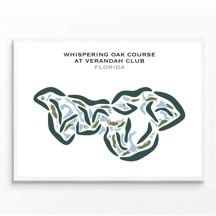 Whispering Oak Course at Verandah Club, Florida - Printed Golf Courses