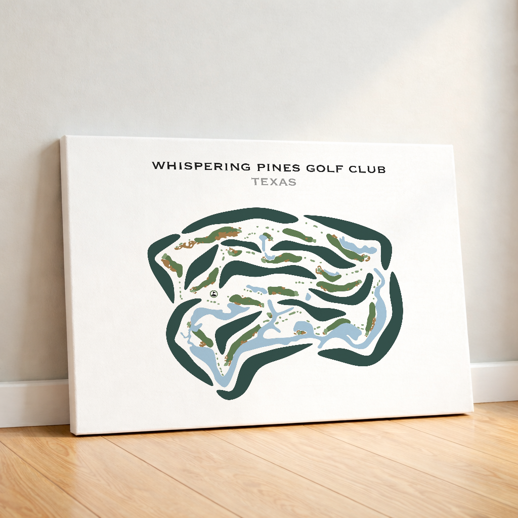 Whispering Pines Golf Club, Texas - Printed Golf Courses