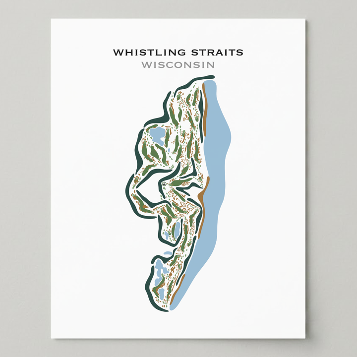 Whistling Straits, Sheboygan Wisconsin - Printed Golf Courses