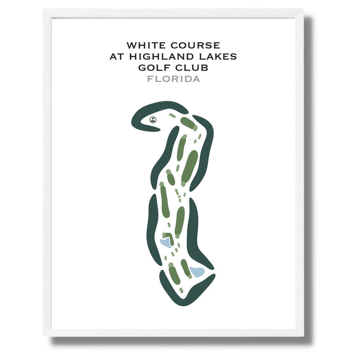 White Course at Highland Lakes Golf Club, Florida - Printed Golf Courses