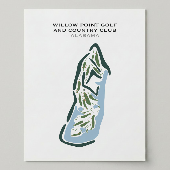 Willow Point Golf and Country Club, Alabama - Printed Golf Courses