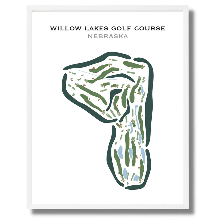 Willow Lakes Golf Course, Nebraska - Printed Golf Courses