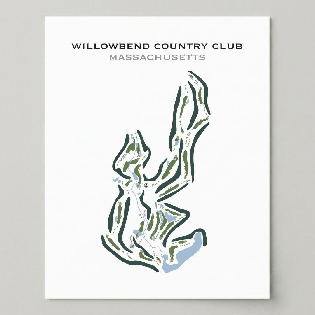 Willowbend Country Club, Massachusetts - Printed Golf Course