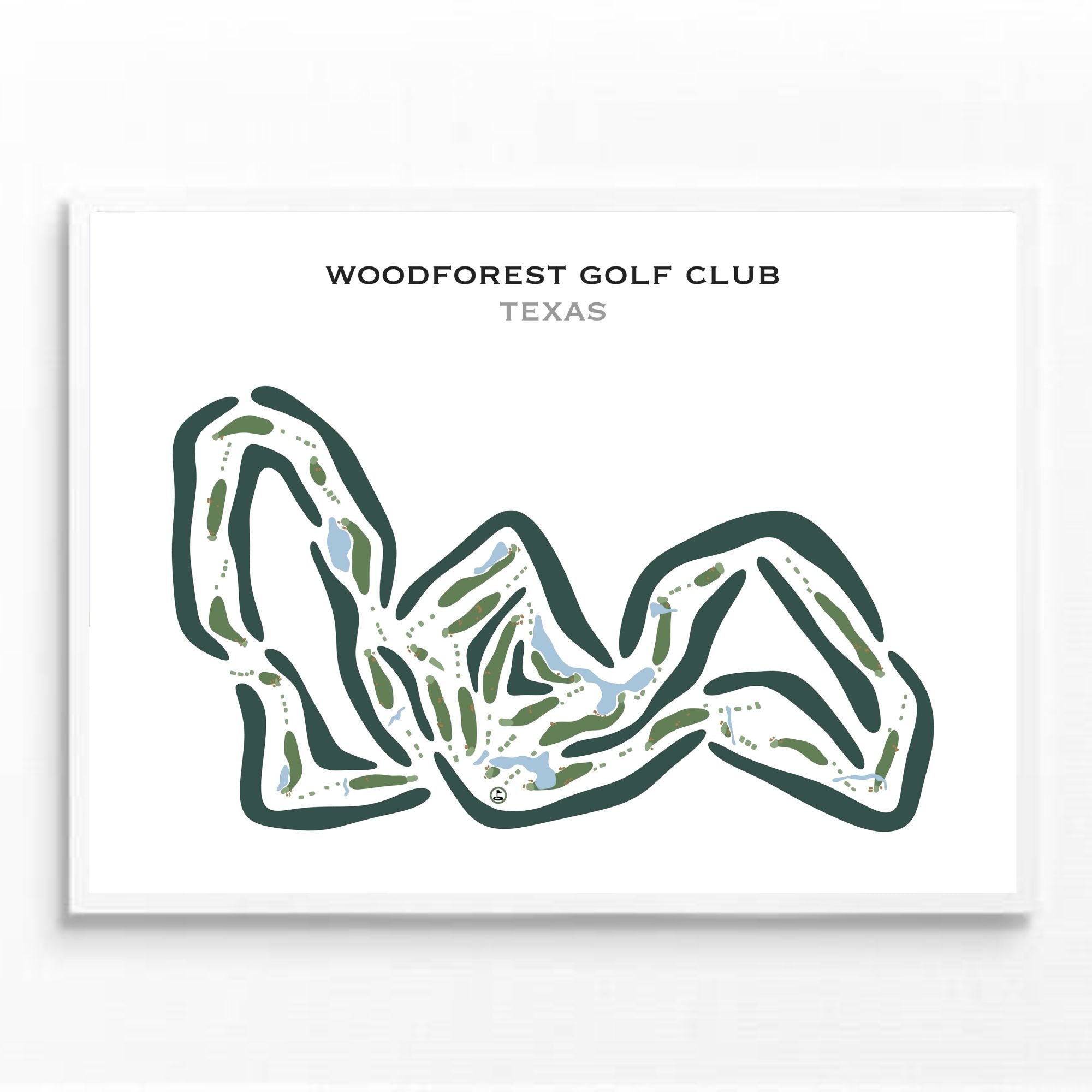 Buy the best printed golf course Woodforest Golf Club Texas Golf
