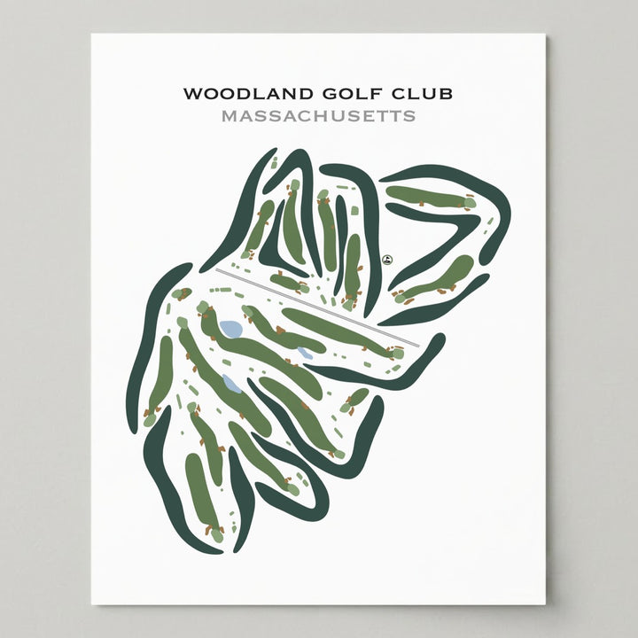 Woodland Golf Club, Massachusetts - Printed Golf Courses