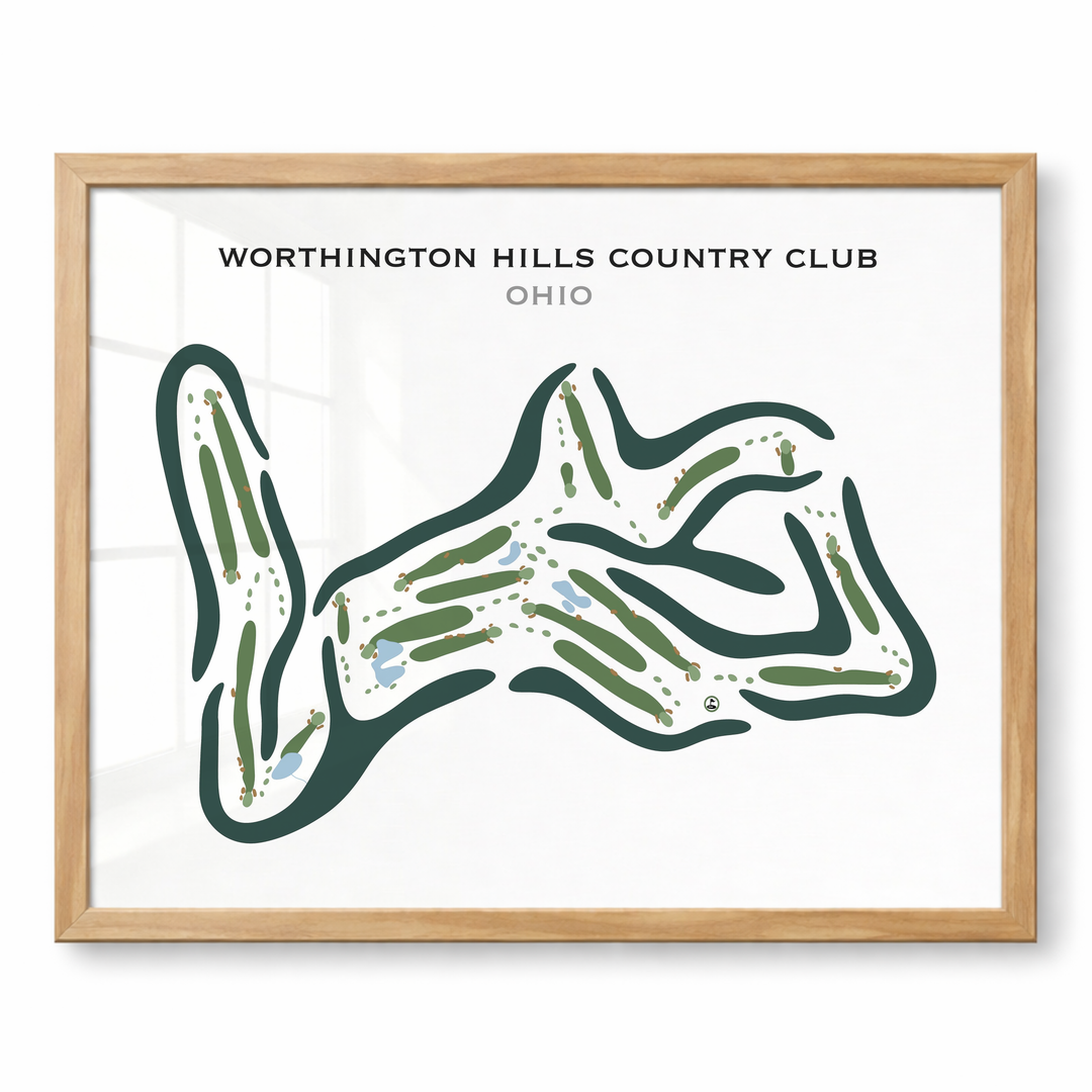 Worthington Hills Country Club, Ohio - Printed Golf Courses